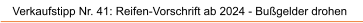 Verkaufstipp Nr. 41: Reifen-Vorschrift ab 2024 - Bu�gelder drohen