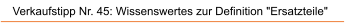 Verkaufstipp Nr. 45: Wissenswertes zur Definition "Ersatzteile"