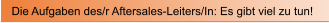 Die Aufgaben des/r Aftersales-Leiters/In: Es gibt viel zu tun!