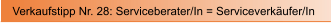 Verkaufstipp Nr. 28: Serviceberater/In = Serviceverk�ufer/In